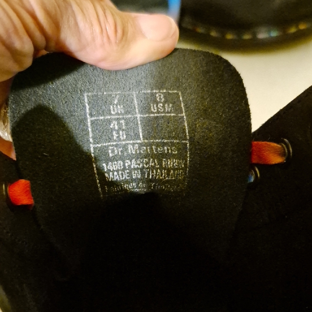 NWOT Dr. Martens Black Boots with Rainbow Stitching & Laces 1460 Pascal - Picture 7 of 7